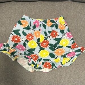 Print Ruffle Shorts in Cotton Jersey color Sweet Citrus